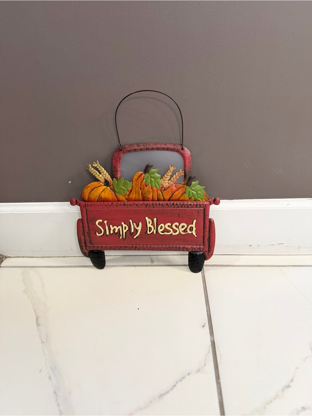 Simply Blessed Red Decorative Truck Wall Accent